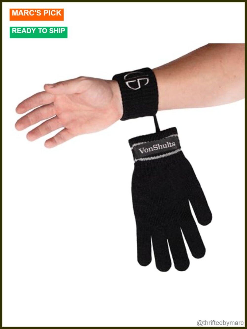 Merino Wool Men's Winter Driving Gloves No-Lose with Strings